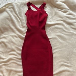 Bebe deep red bodycon dress